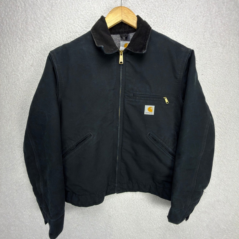 Carhartt Detroit Jacket Blanket Lined Mens Medium 38 J01 BLK Black